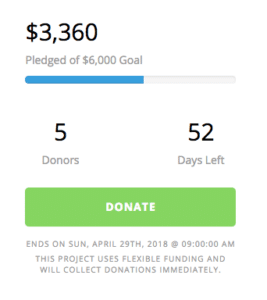 $3,360 donated out of $6,000 goal.